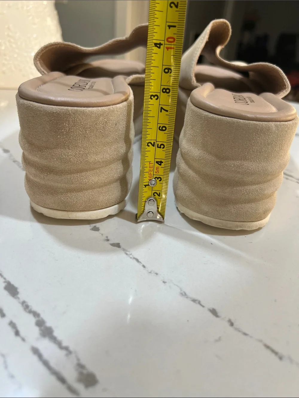 Cordani Made in Italy Beige Suede Platform Slide Sandals size W41 (10)